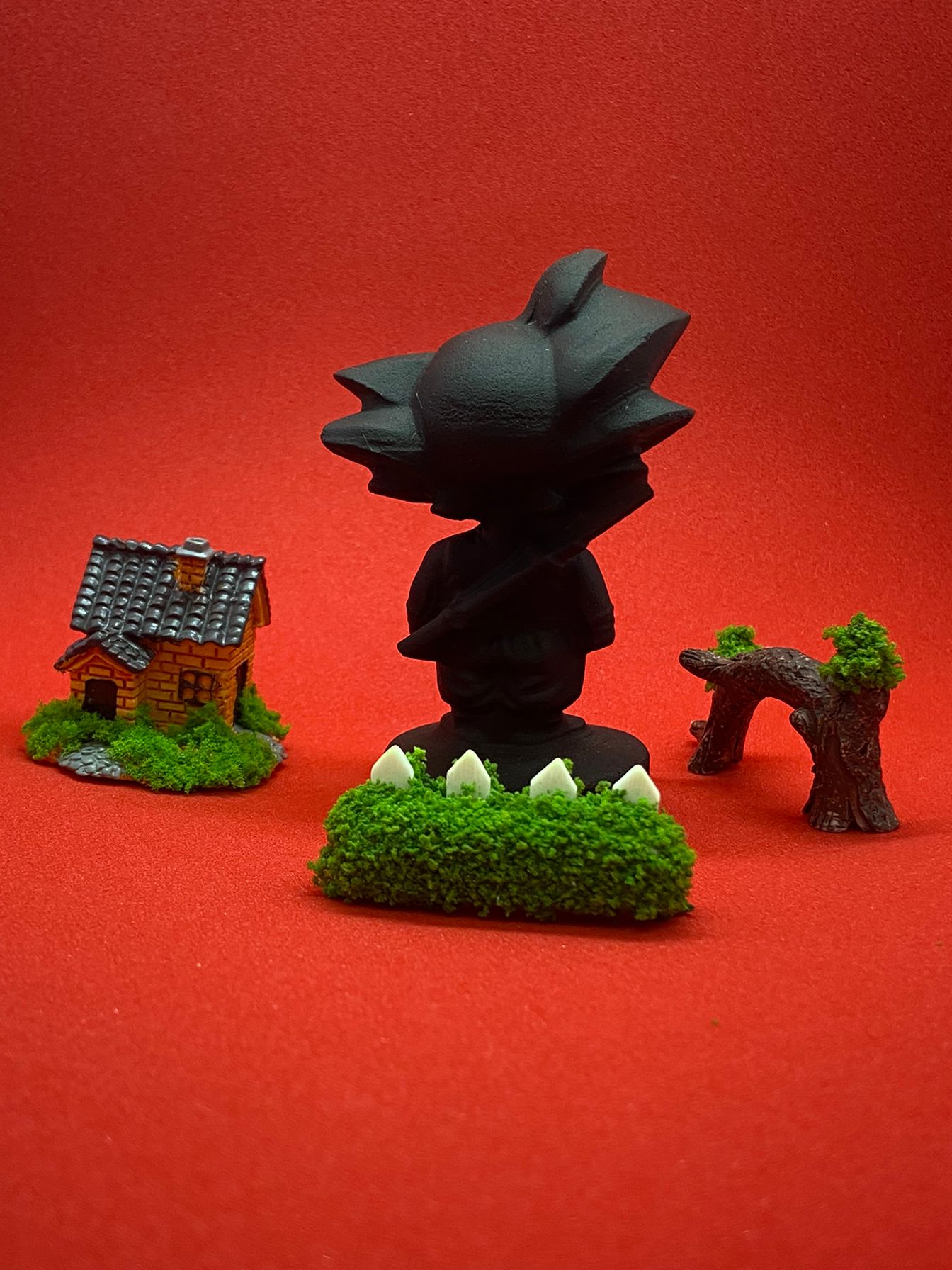 Black Obsidian Dragon Ball Goku Carving