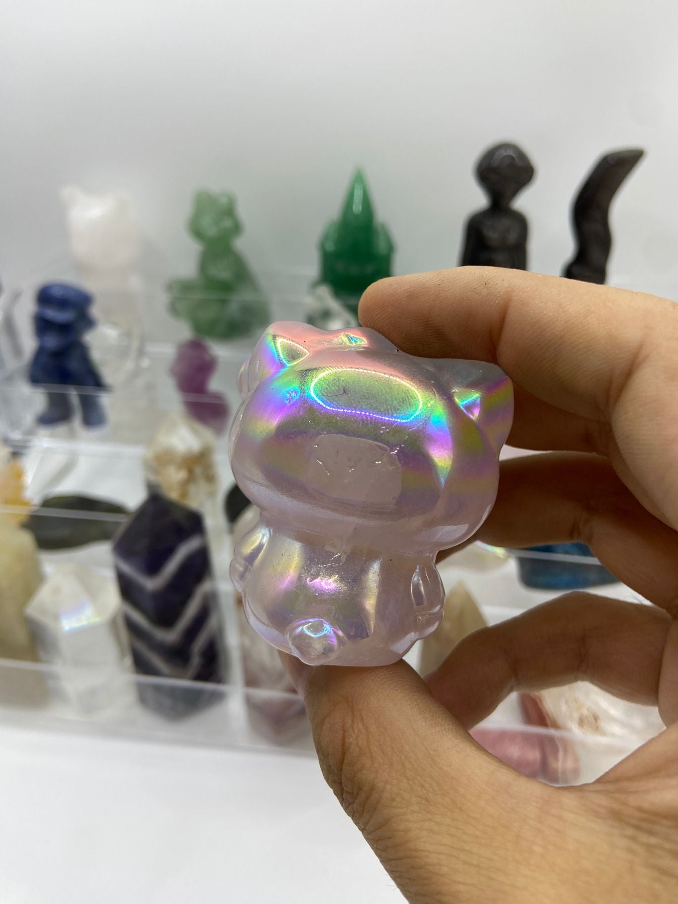 Aura Quartz Hello Kitty Carving(5cm)