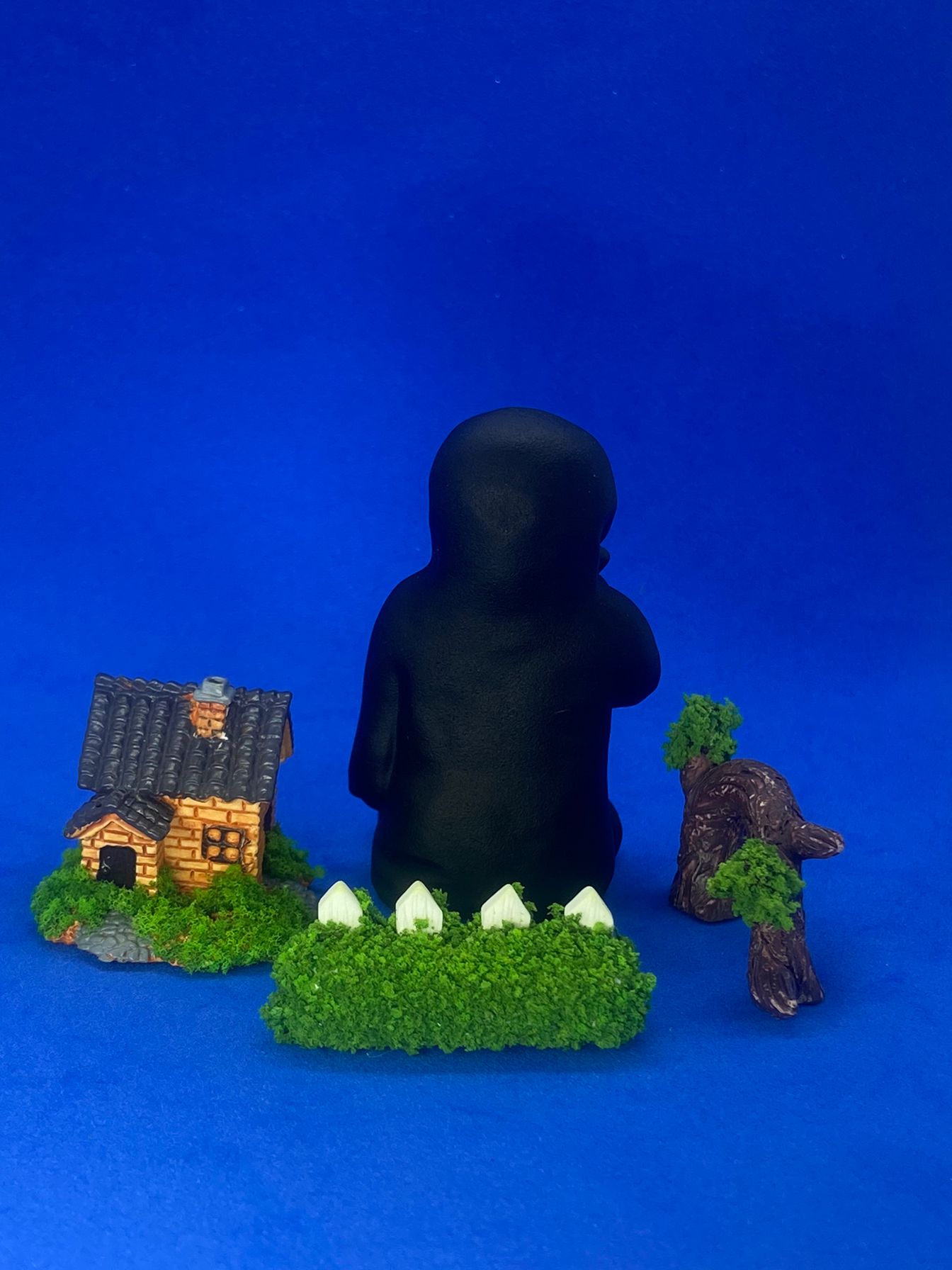 Black Obsidian Ghost Face Carving