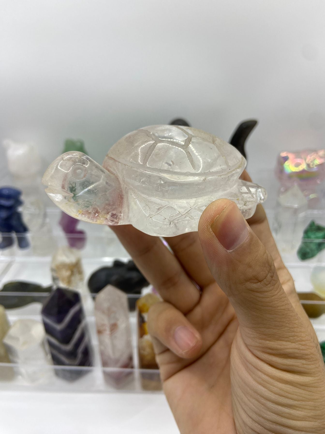 Fire Quartz Turtle Carving (9cm)