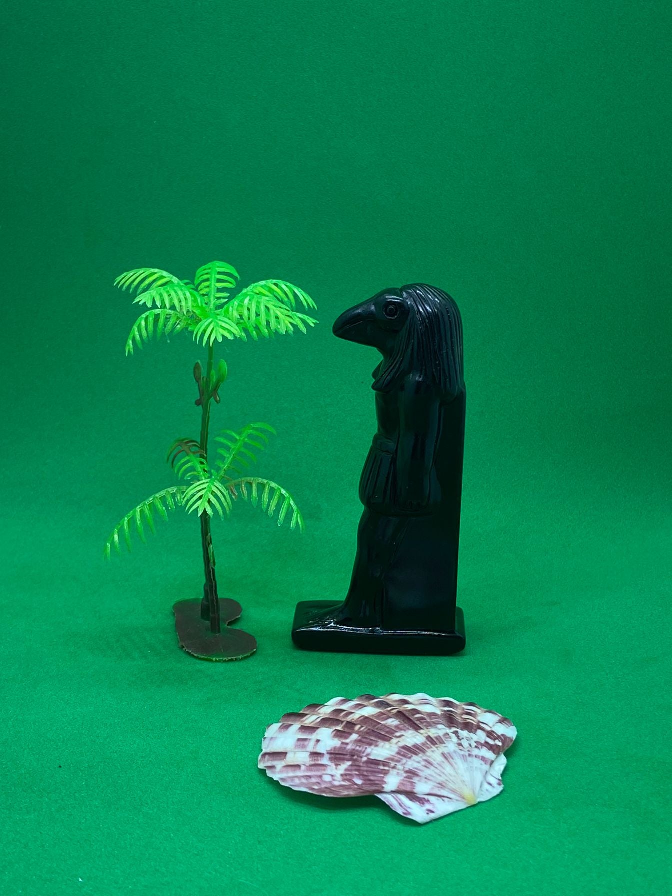 Black Obsidian Egypt Thoth Carving