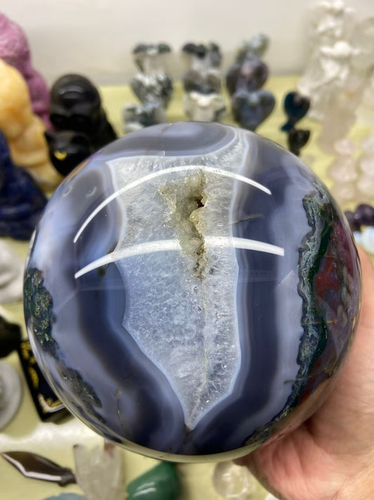 4.07kg Moss Agate Ocean Jasper Sphere