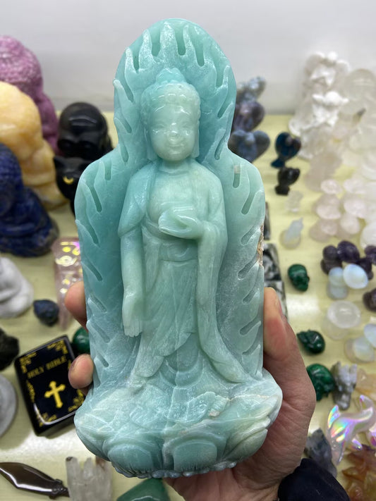 1.02kg Caribbean Calcite Buddha