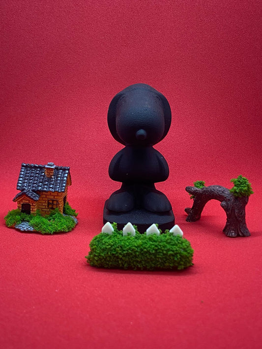 Black Obsidian Snoopy Dog Carving