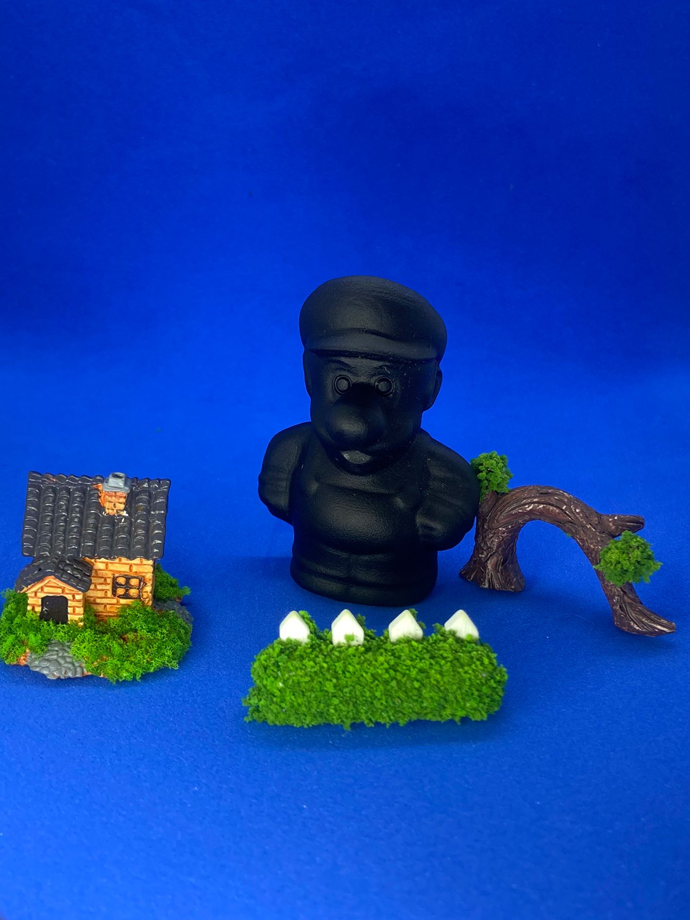 Black Obsidian Super Mario Character Carving