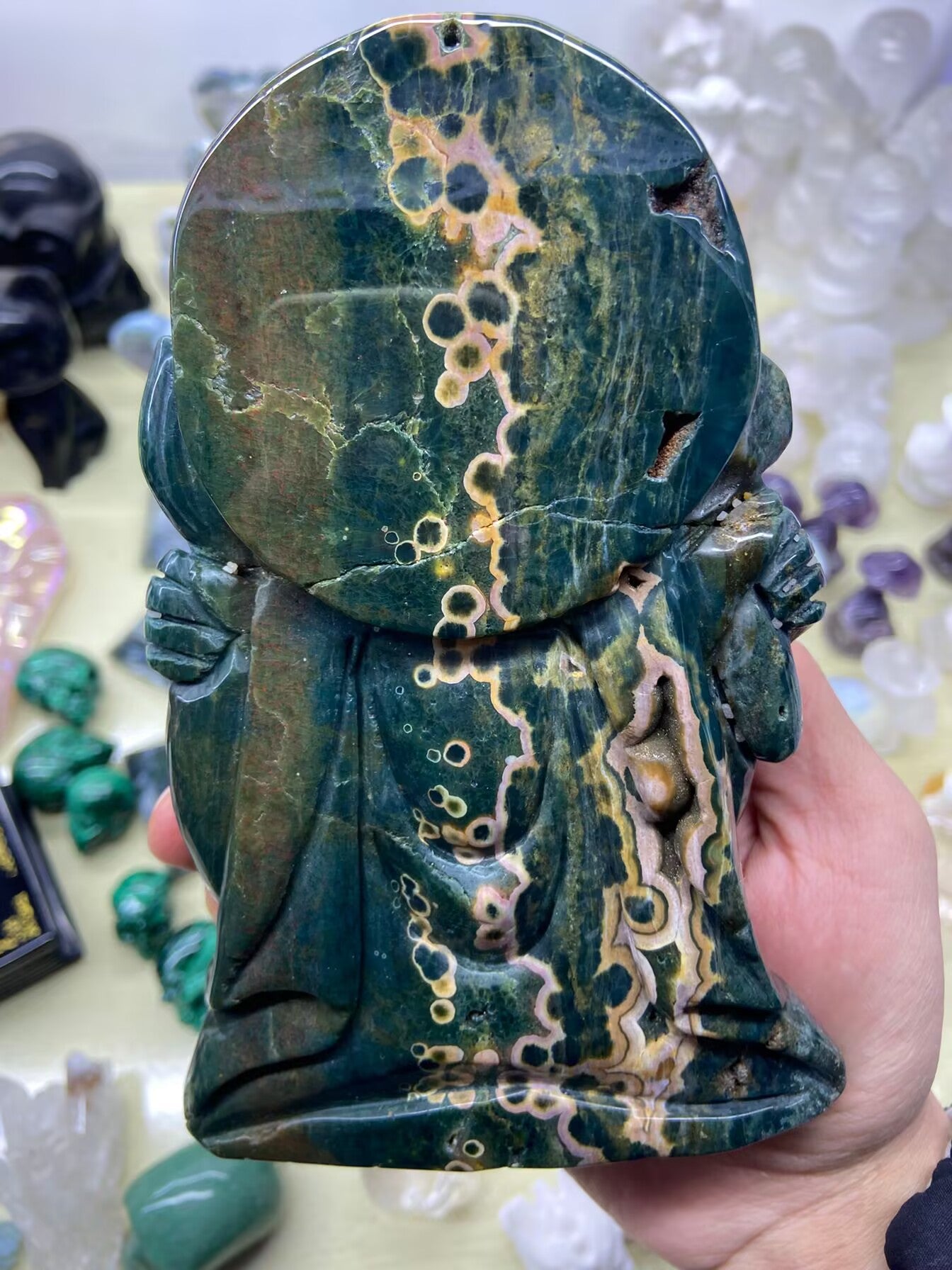 1.06kg Old Mine Ocean Jasper Ganesha – tiantiancrystal