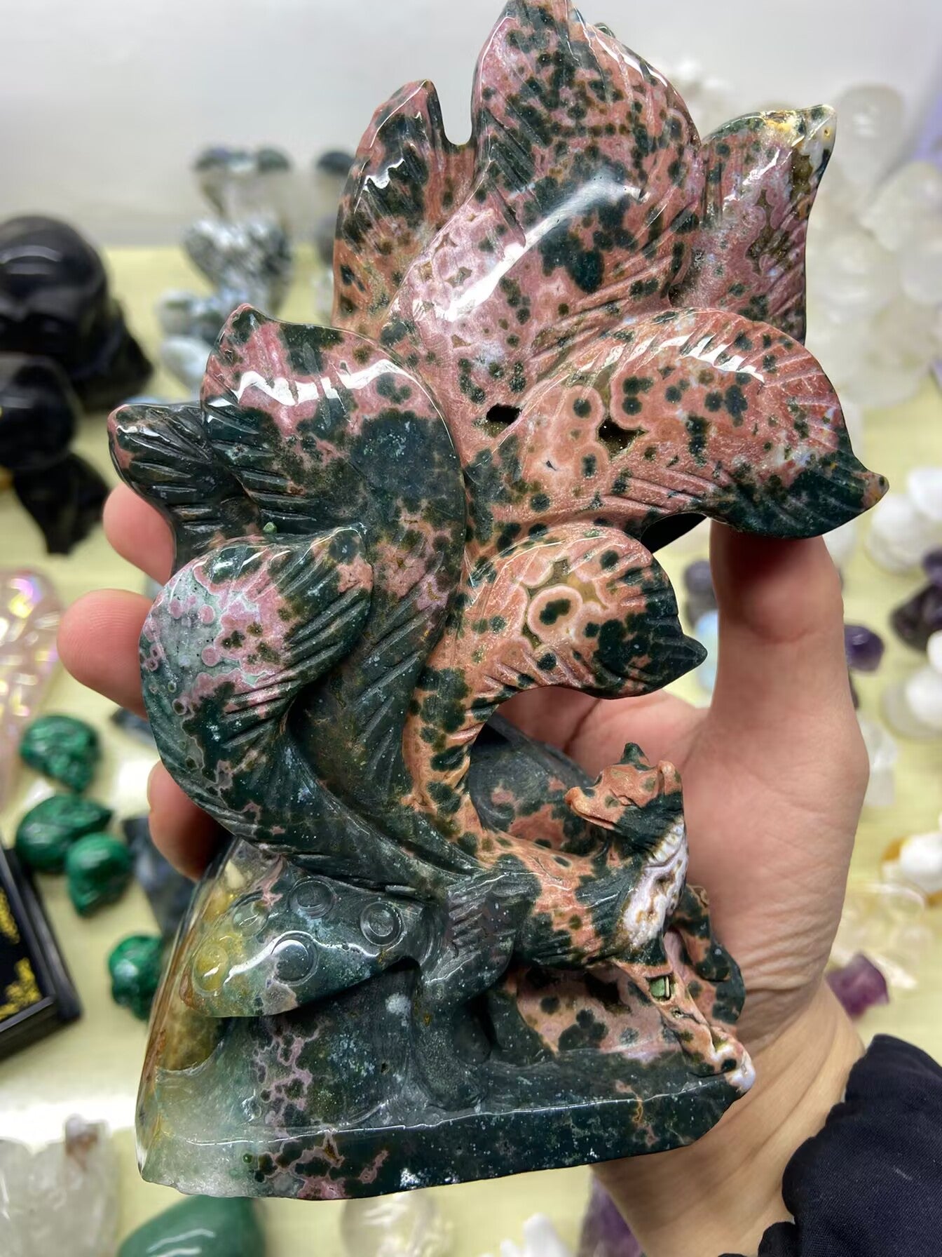 0.98kg Old Mine Ocean Jasper Nine-tailed Fox