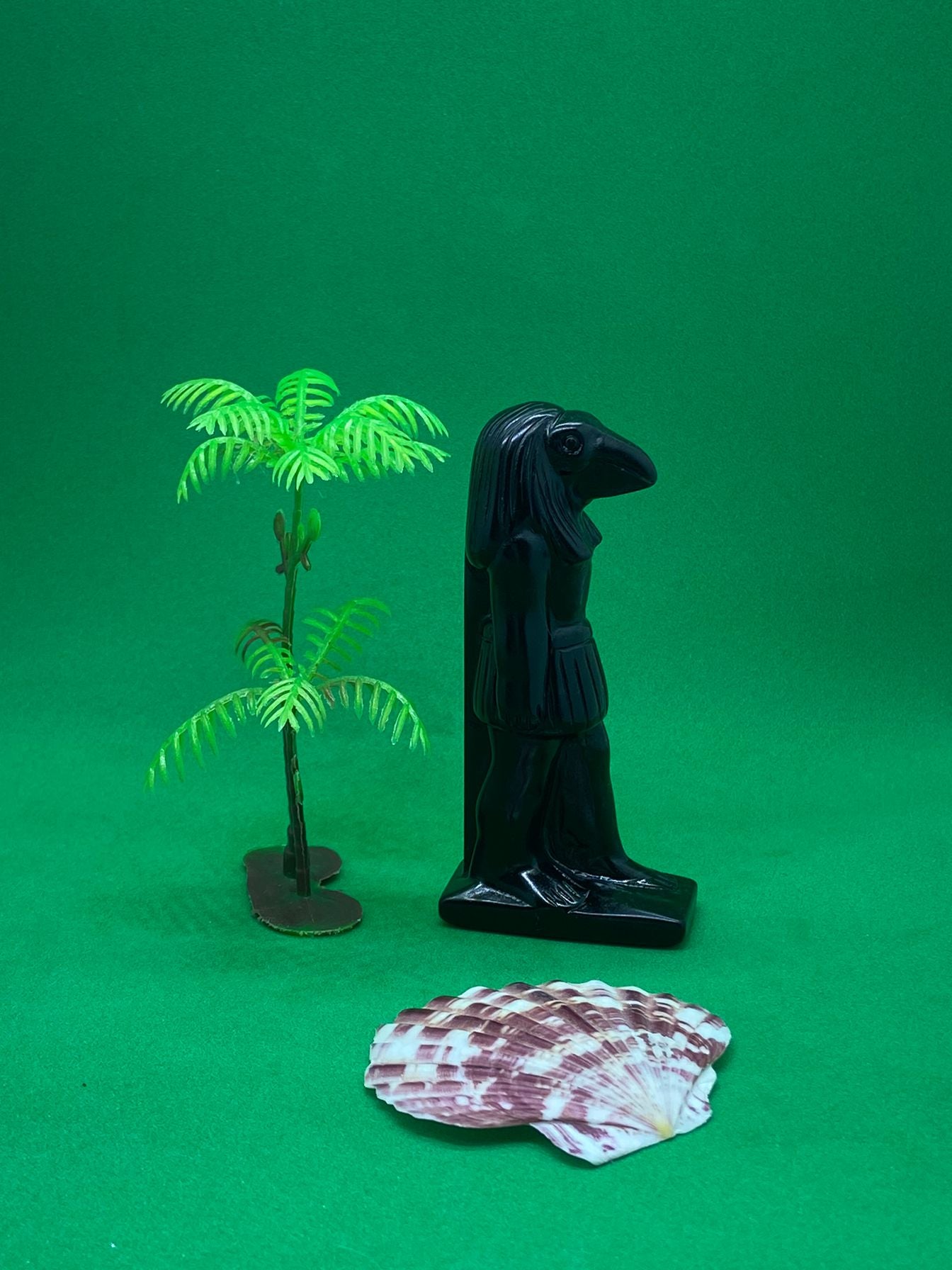 Black Obsidian Egypt Thoth Carving