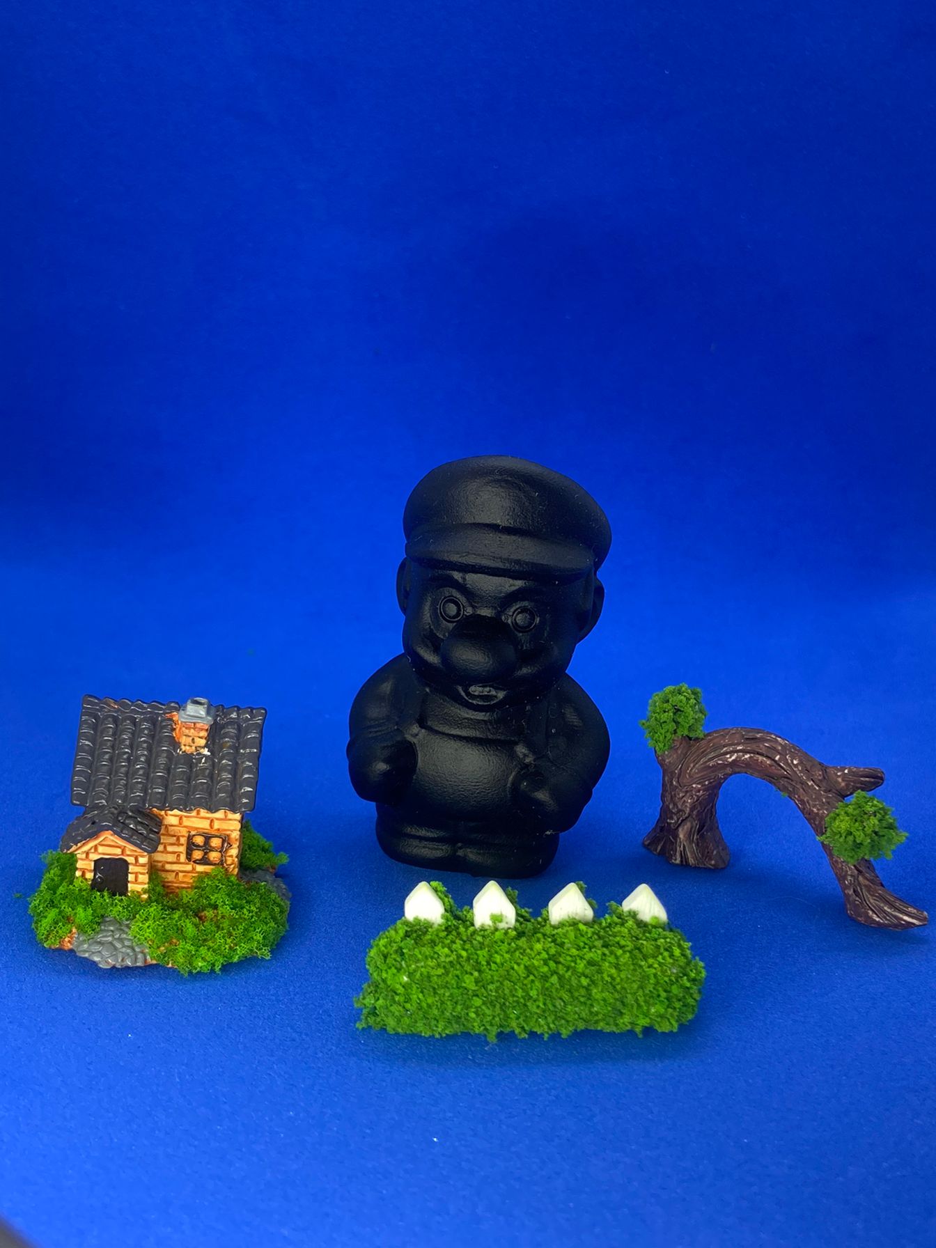 Black Obsidian Super Mario Character Carving