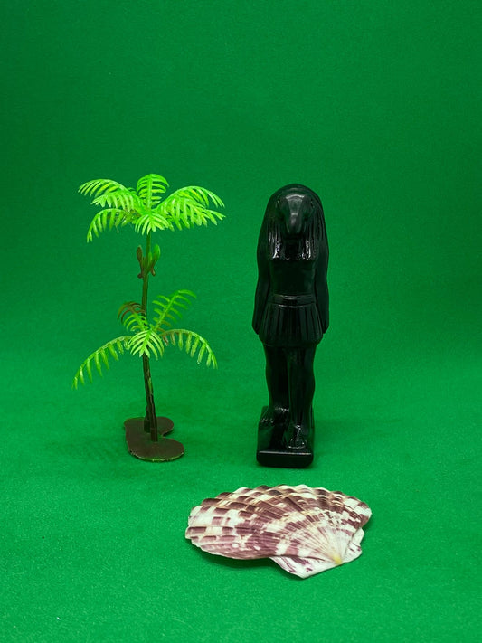 Black Obsidian Egypt Thoth Carving