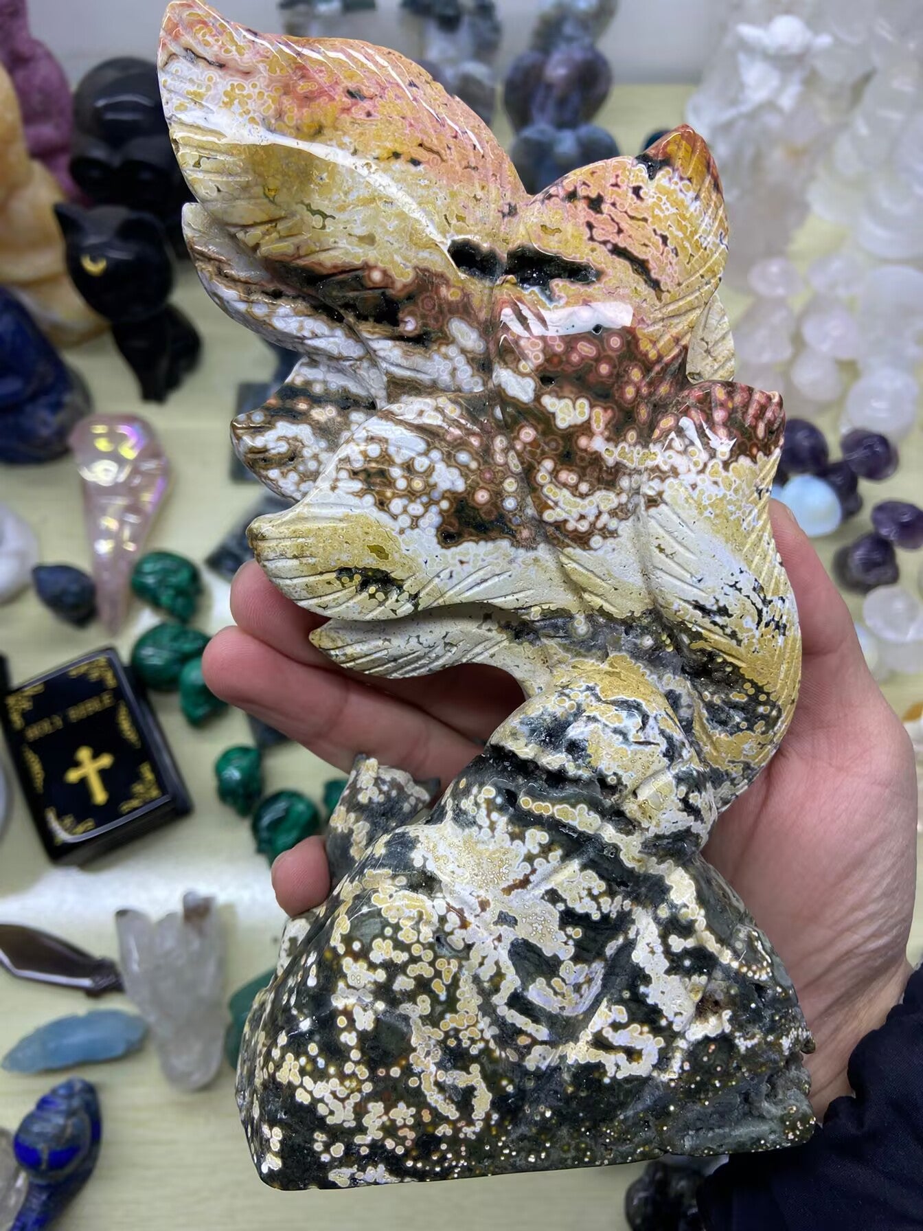 1.1kg Old Mine Ocean Jasper Nine-tailed Fox