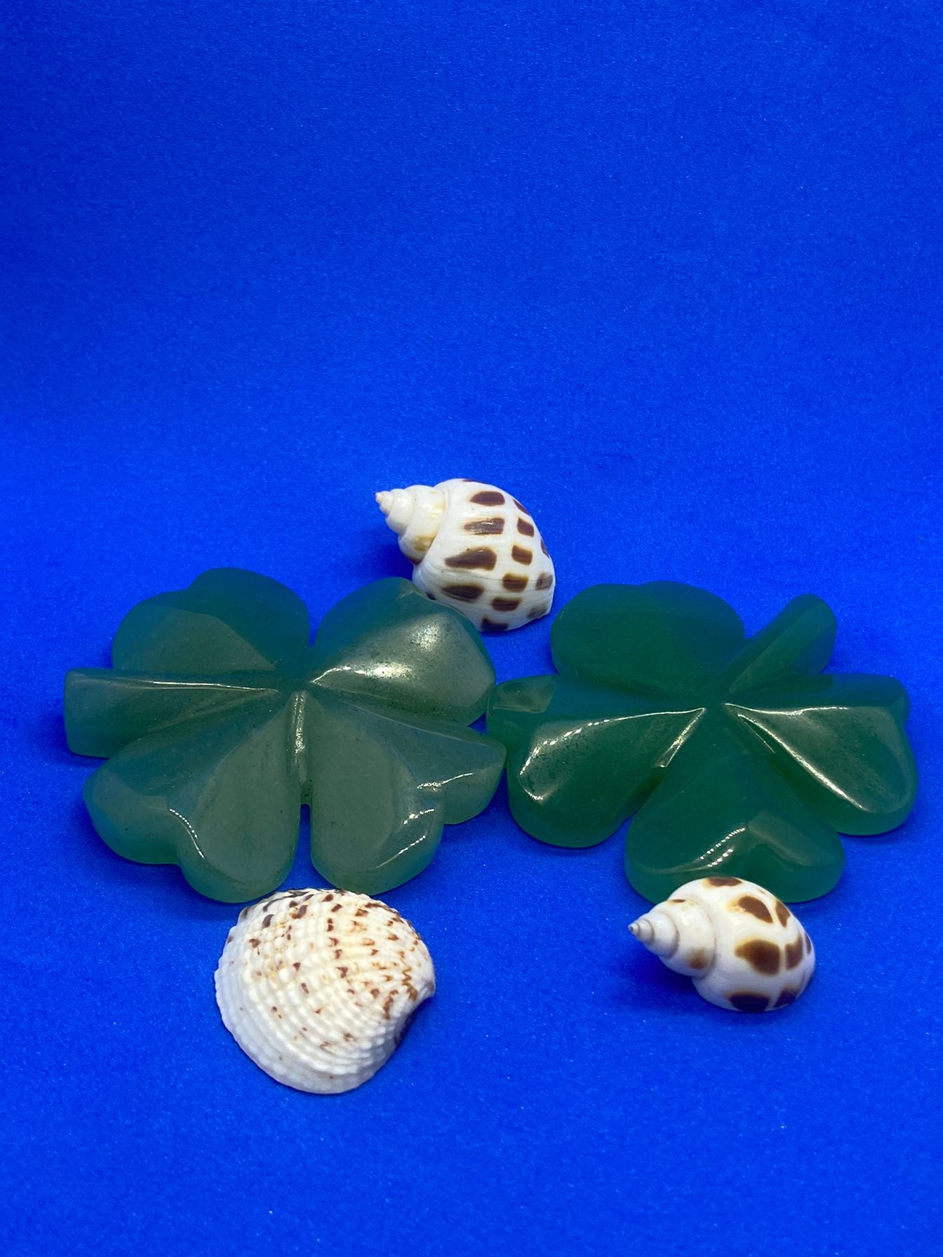 Green Aventurine Clovers Carving