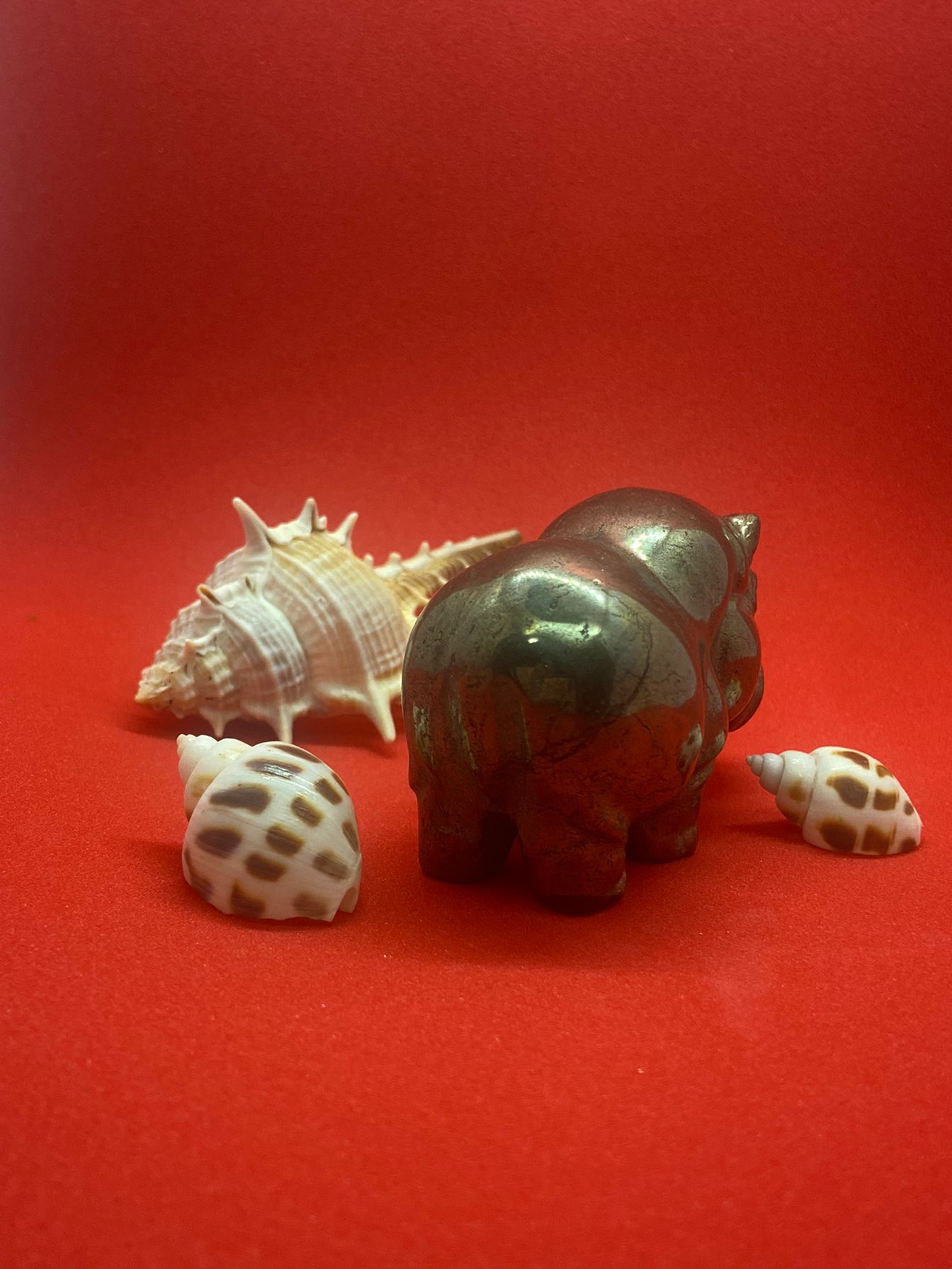 Pyrite Hippo Carving