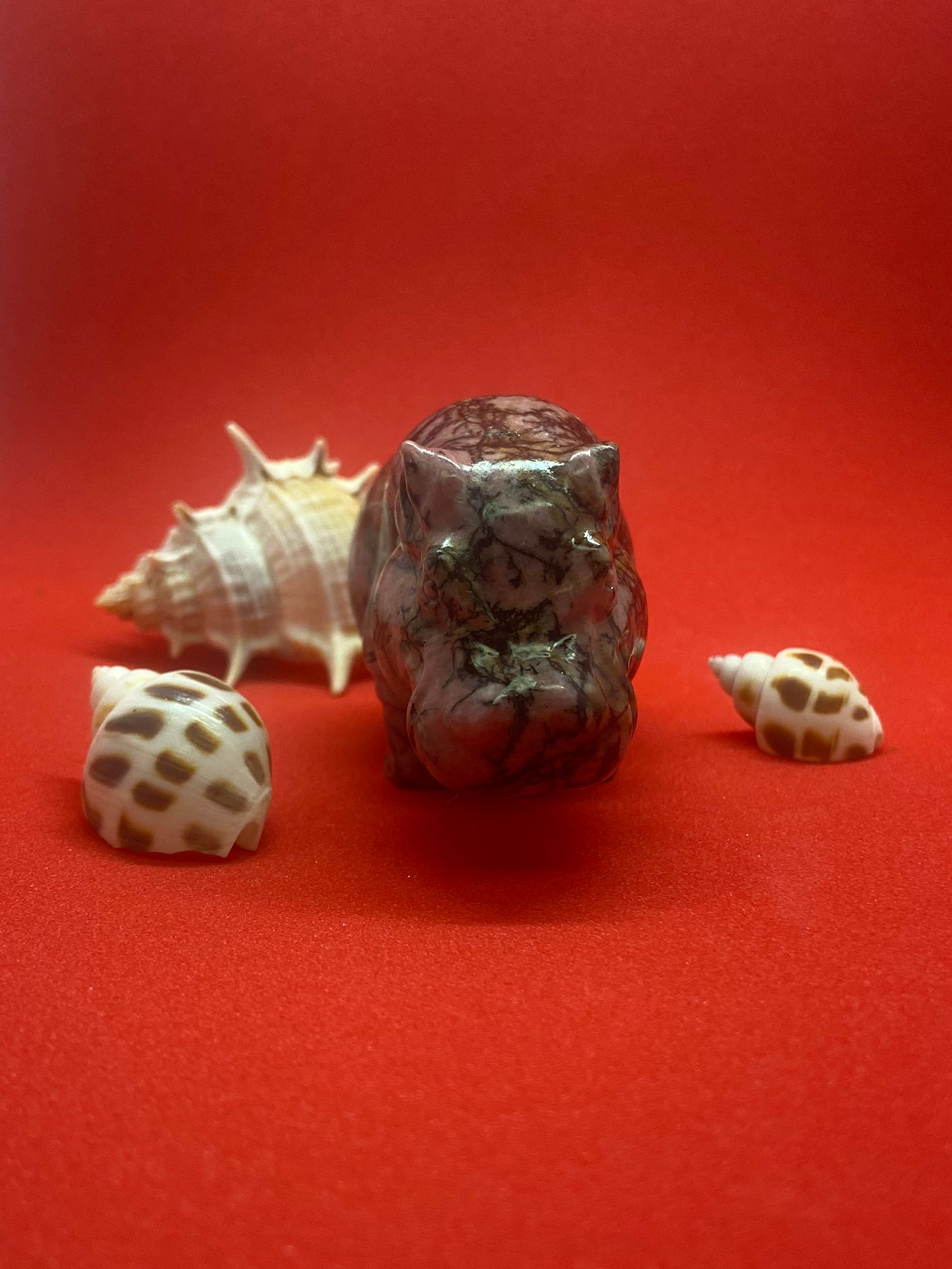 Rhodonite Hippo Carving