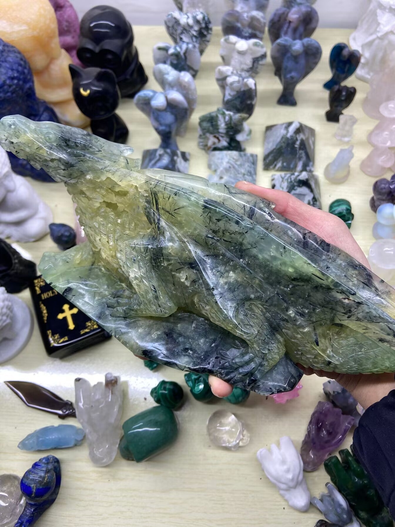 1.29kg Prehnite Castle Dragon