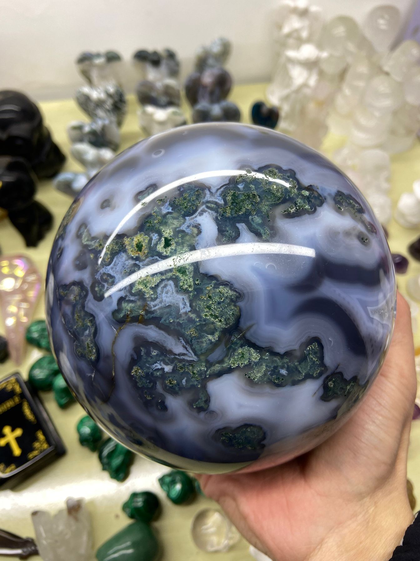 4.07kg Moss Agate Ocean Jasper Sphere