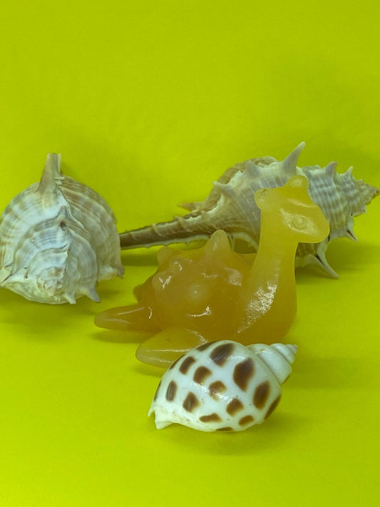 Yellow Calcite Pokémon Lapras Carving