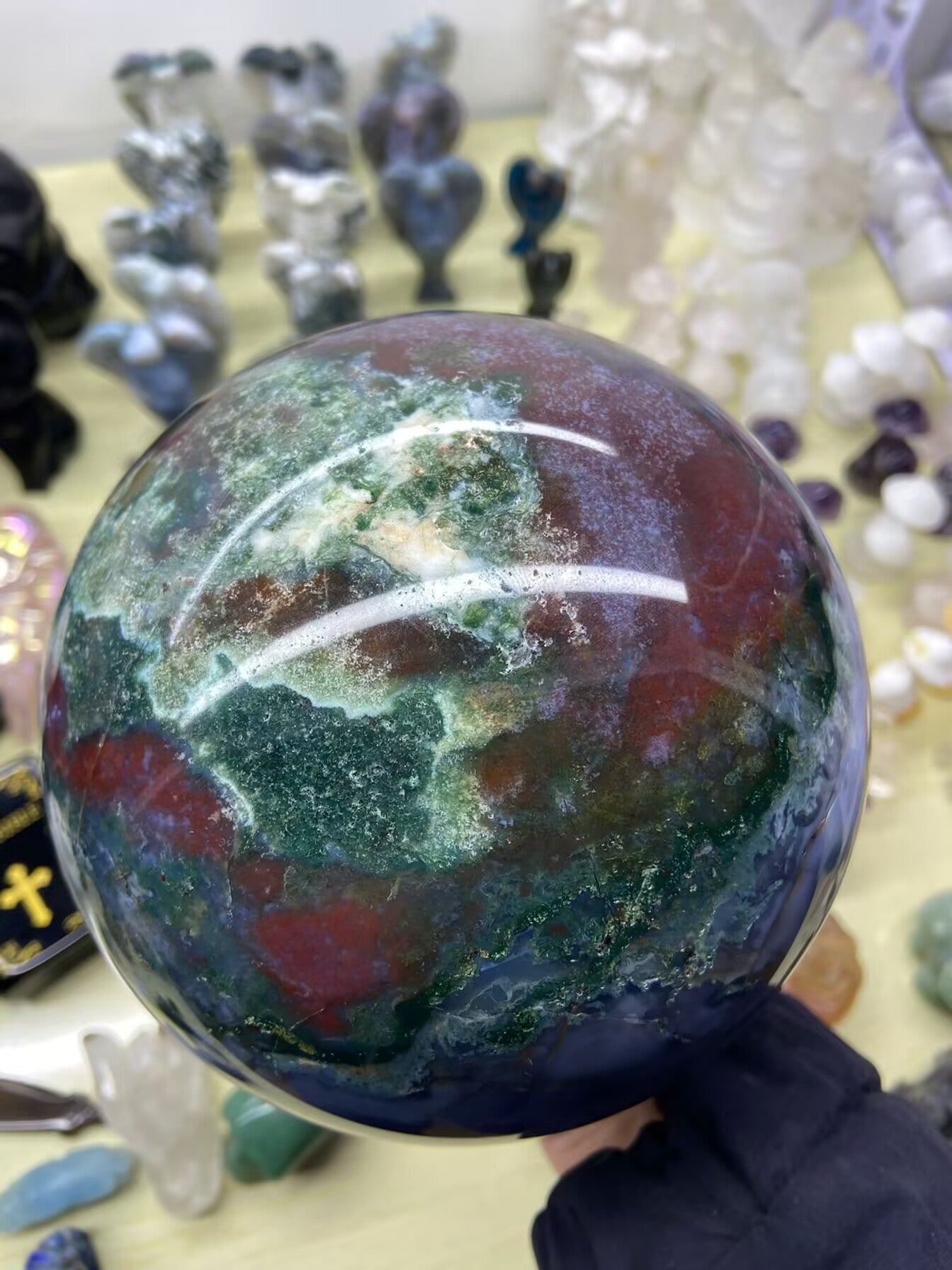 4.07kg Moss Agate Ocean Jasper Sphere