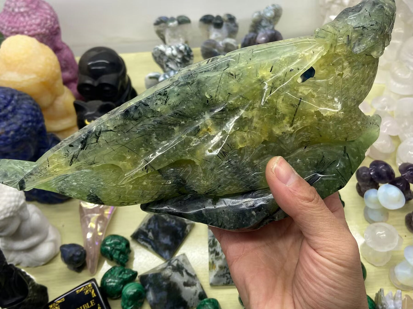 1.29kg Prehnite Castle Dragon