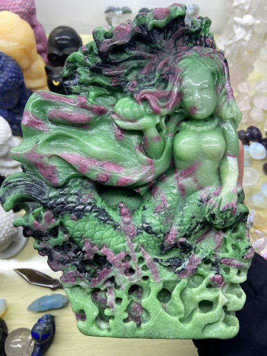 4.09kg Ruby in Zoisite Mermaid