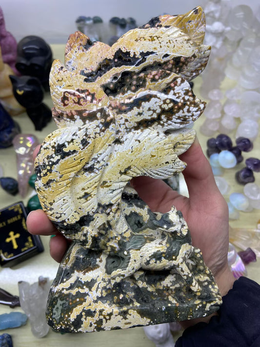 1.1kg Old Mine Ocean Jasper Nine-tailed Fox