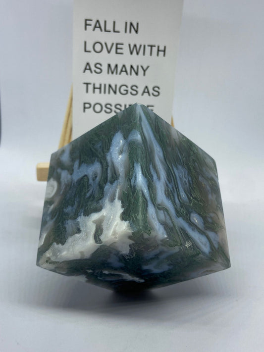 Moss agate Magic Cube