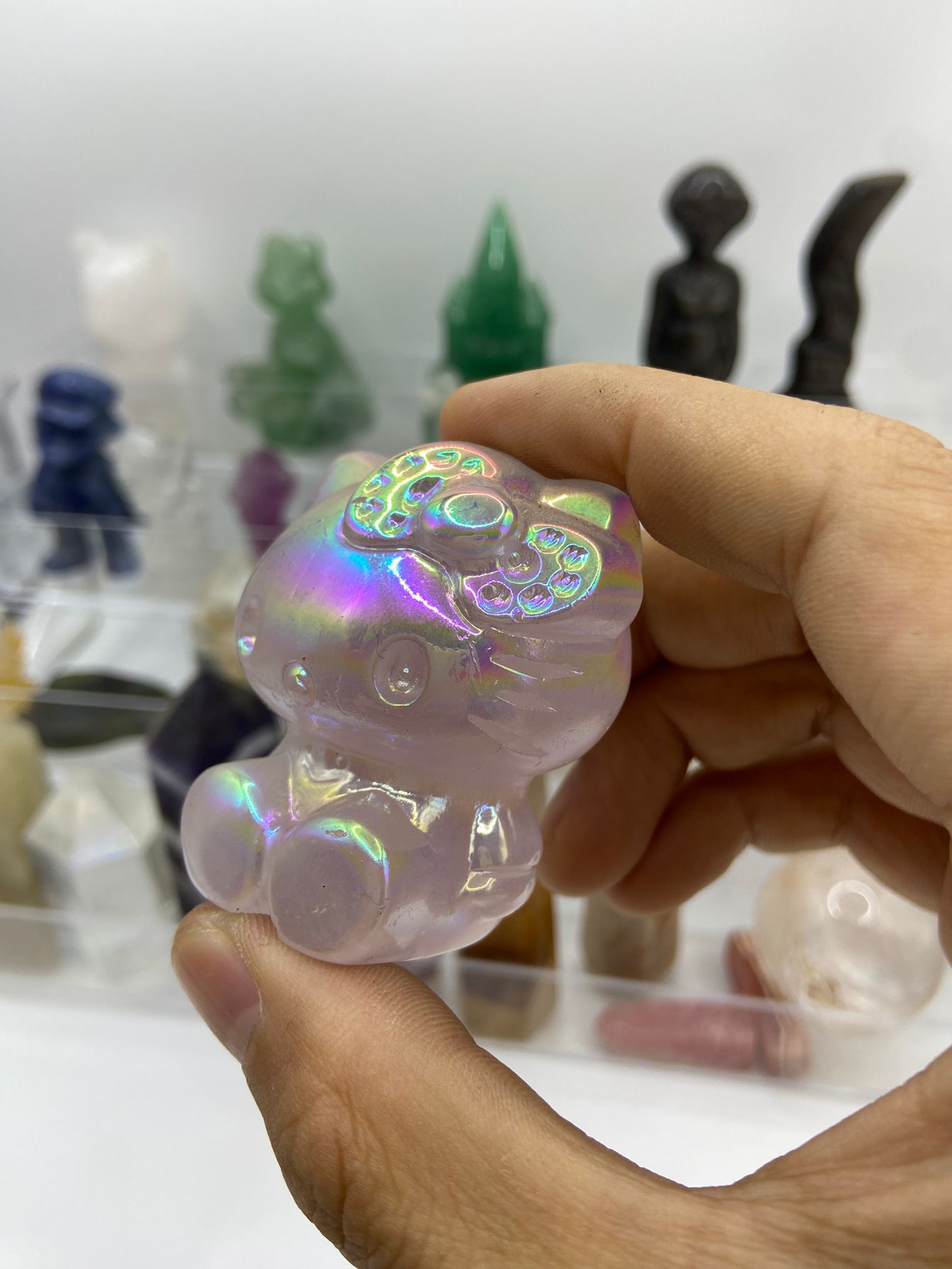 Aura Quartz Hello Kitty Carving(5cm)