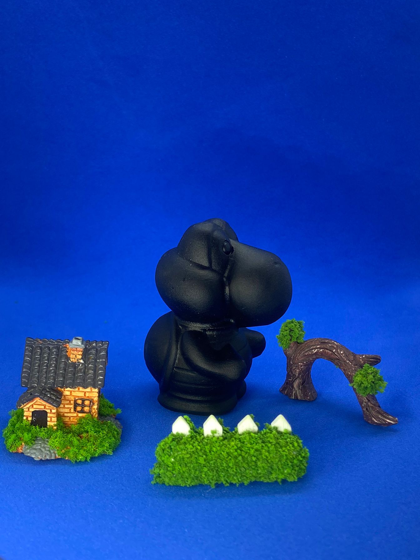 Black Obsidian Super Mario Character Carving