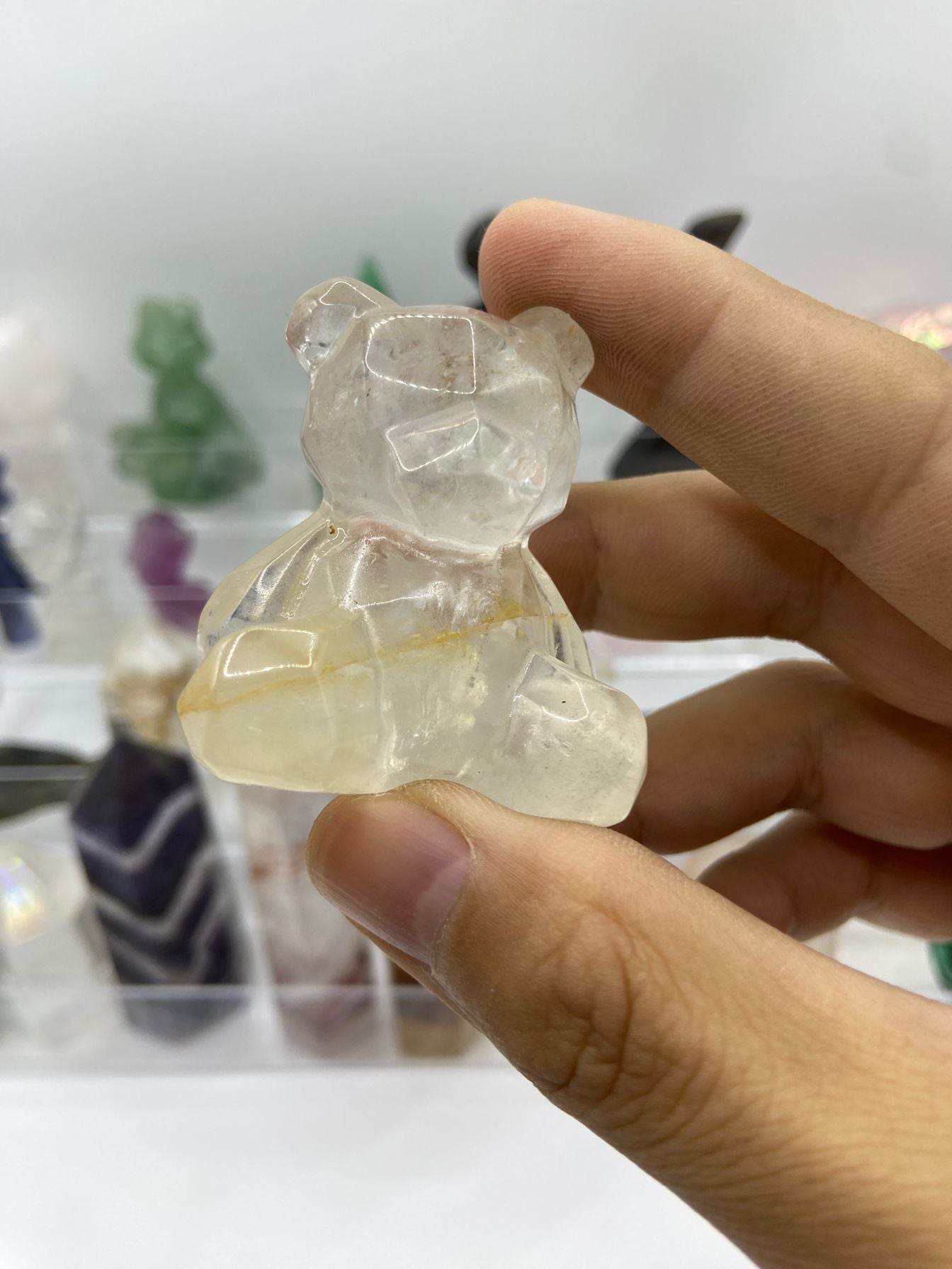 Golden Healer Faceted Bear Carving(5cm)