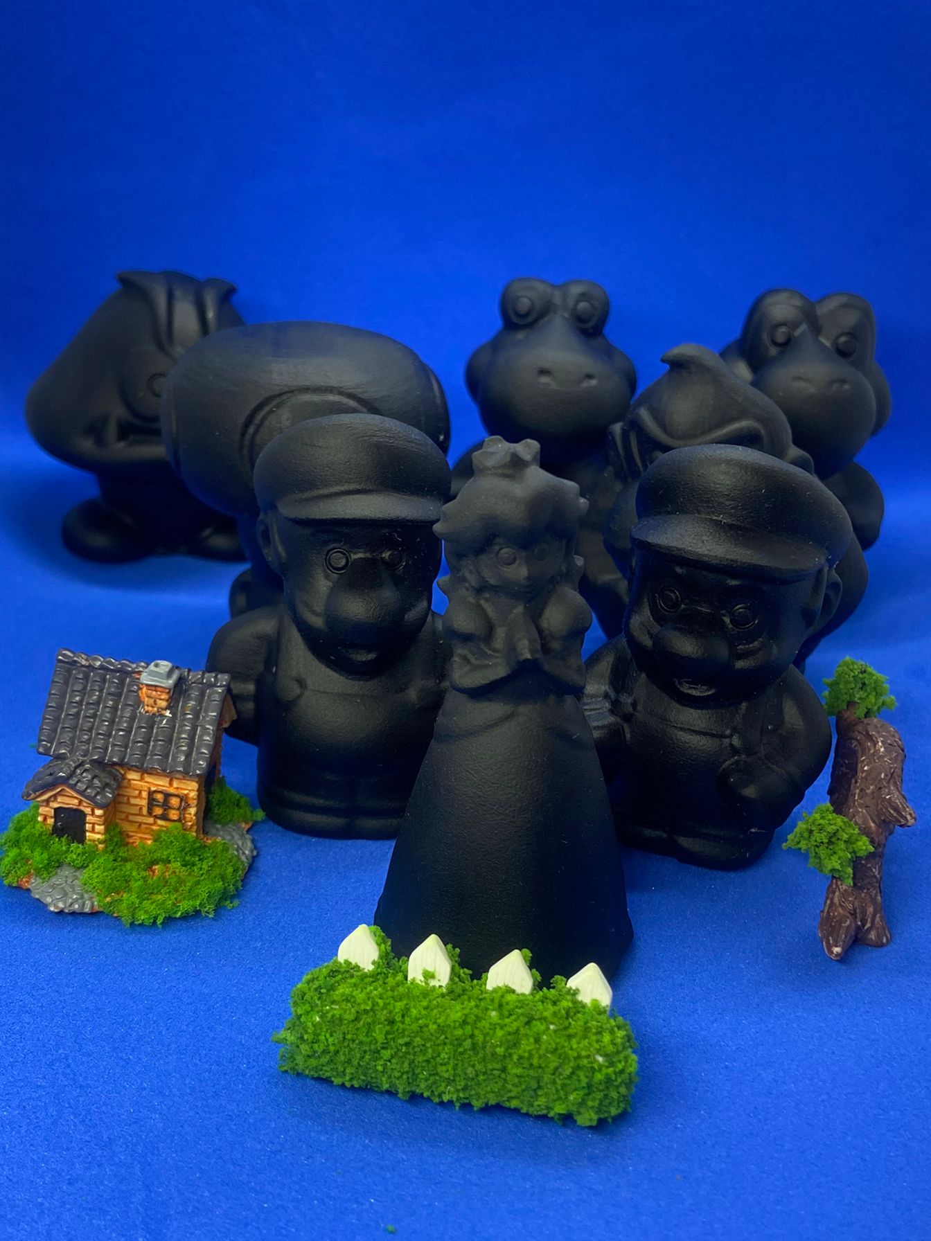 Black Obsidian Super Mario Character Carving