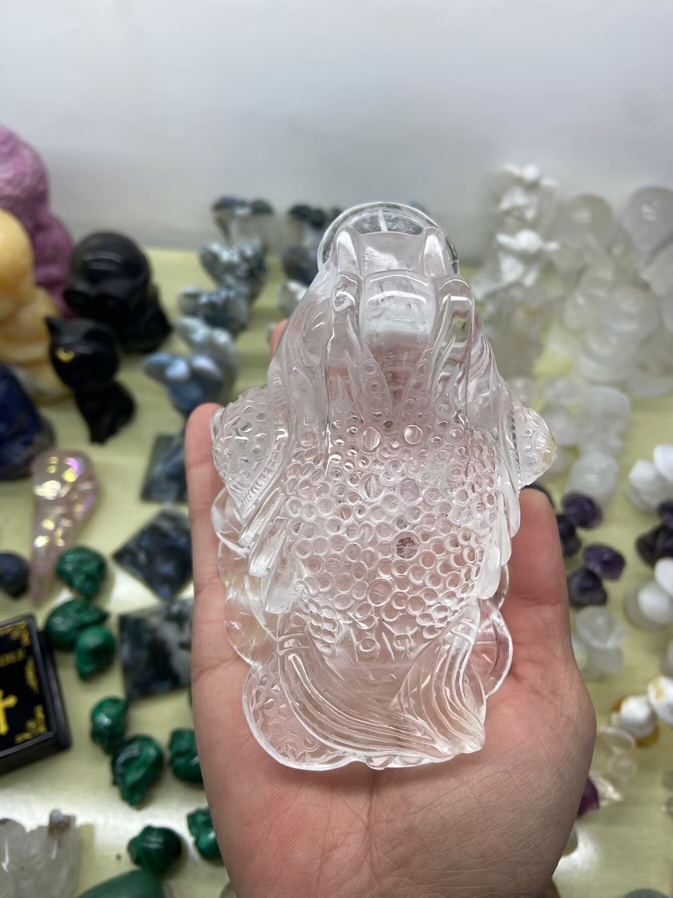 0.68kg High Quality Clear Quartz Money Frog