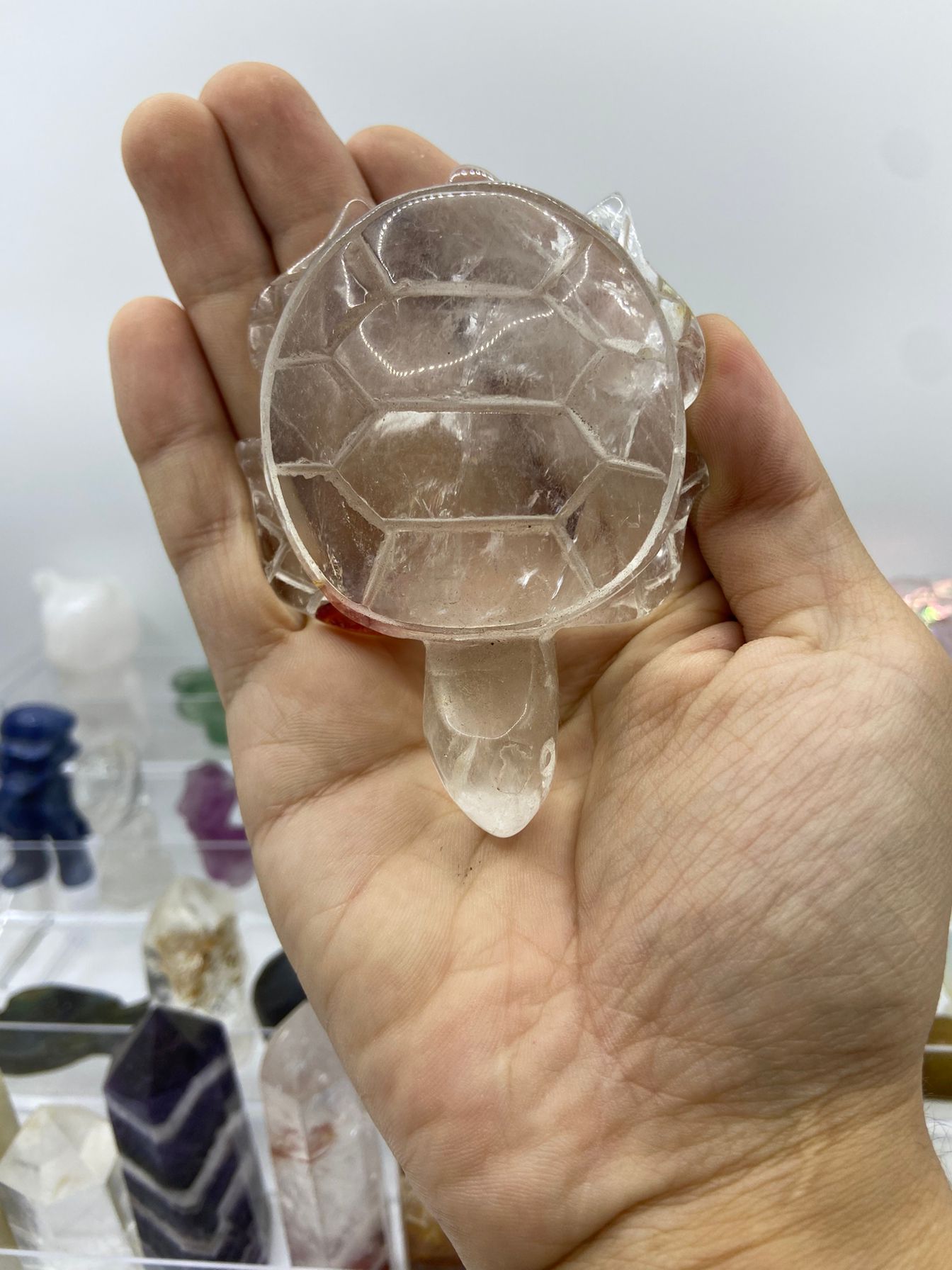 Fire Quartz Turtle Carving (9cm)